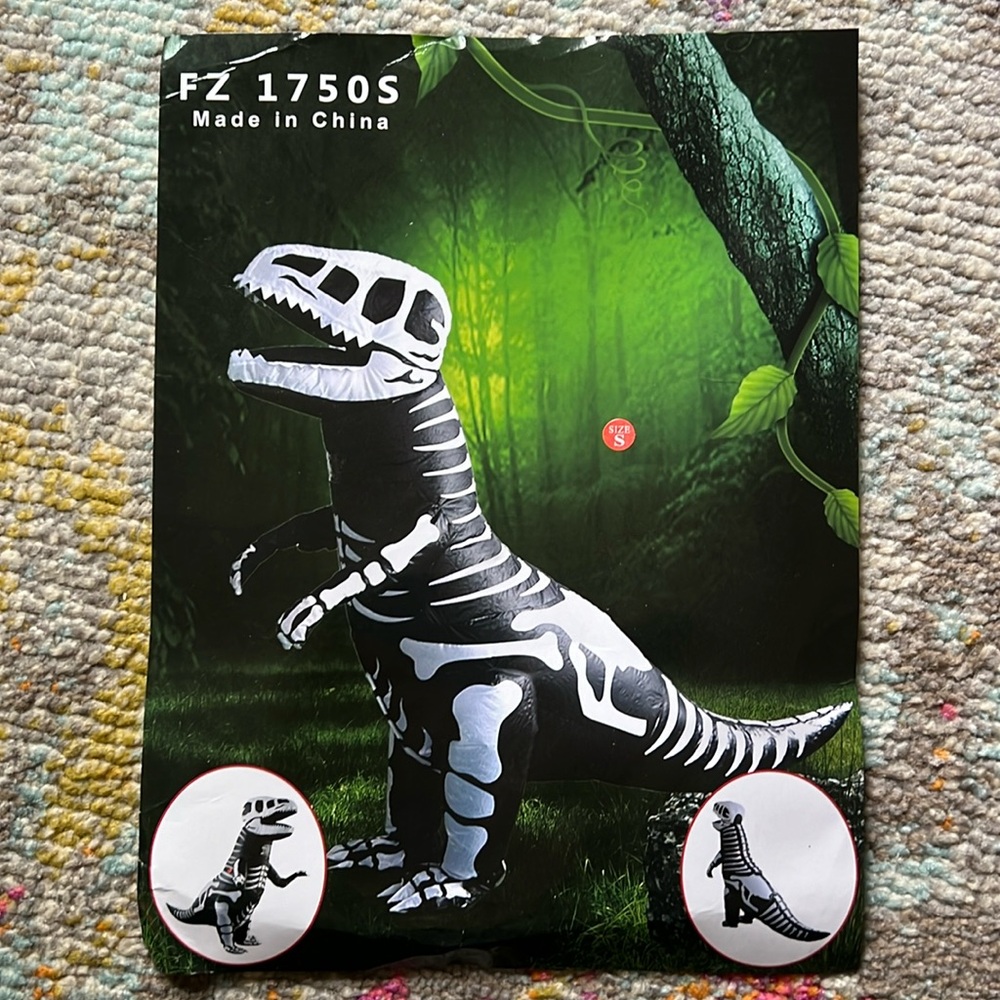 Inflatable T-Rex skeleton costume
